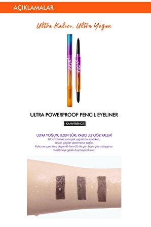 Suya Dayanıklı Kalıcı Jel Göz Kalemi Ultra Powerproof Pencil Eyeliner [Brown]